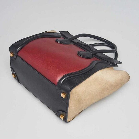 Celine Tricolor Leather/Suede Micro Luggage Tote Bag - Picture 3 of 12